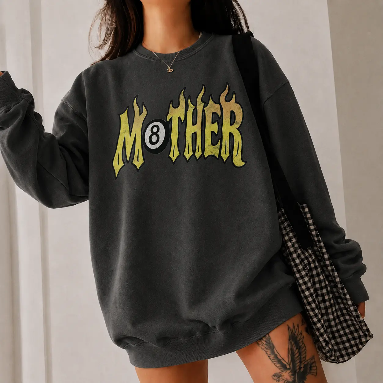Retro Mother 8 Ball Sweatshirt, Trendy Mama Crewneck, Edgy Mom Graphic Sweatshirt, Mother's Day Gift
