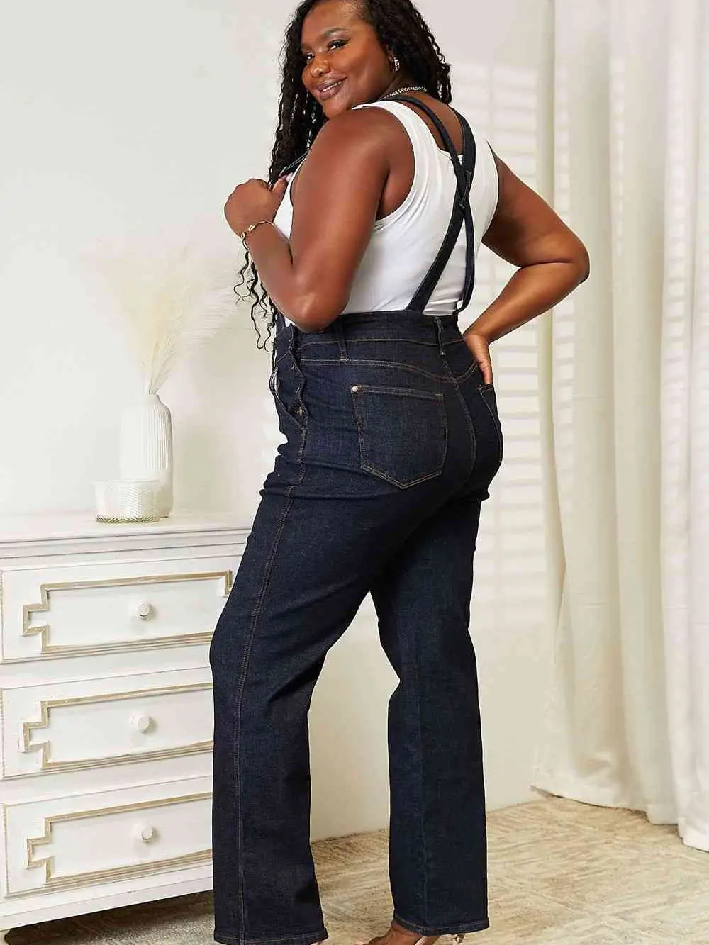 High Waist Classic Denim Overalls