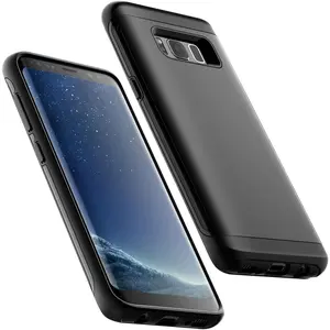 Shockproof Case for Samsung Galaxy S8, Dual Layer Protective Phone Cover with Shock-Absorption (Black)