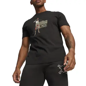 PUMA Mens X One Piece Graphic Crew Neck Short Sleeve Casual Tops Casual - Black