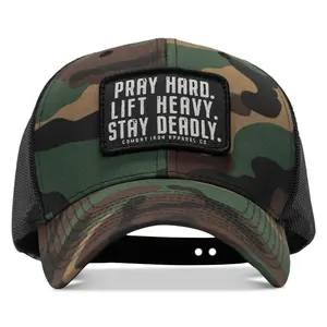 Pray Hard. Lift Heavy. Stay Deadly. Patch Snapback