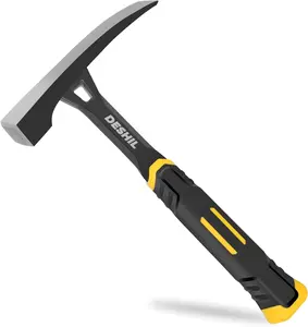 Bricklayer's Hammer Mason's Hammer - 20 oz Masonry Tool with Forged Steel Construction & Shock-Absorbing Grip