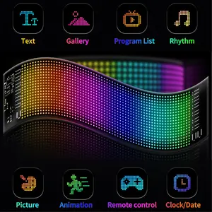 Ai Voice Control LED Display Screen, Programmable RGB Matrix, Led Neon Sign, Multifunctional Ambient Lights, USB Powered, With App Control & DIY Text Animation, Wall or Desktop Mounted, For Home Decor, Art Projects, Gaming Spaces, Advertising, Hotels