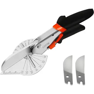 Multifunctional Trunking, Miter Shears for Angular Cutting of Moulding and Trim, Adjustable at 45 To 135 Degree, Hand Tools with Replacement blades