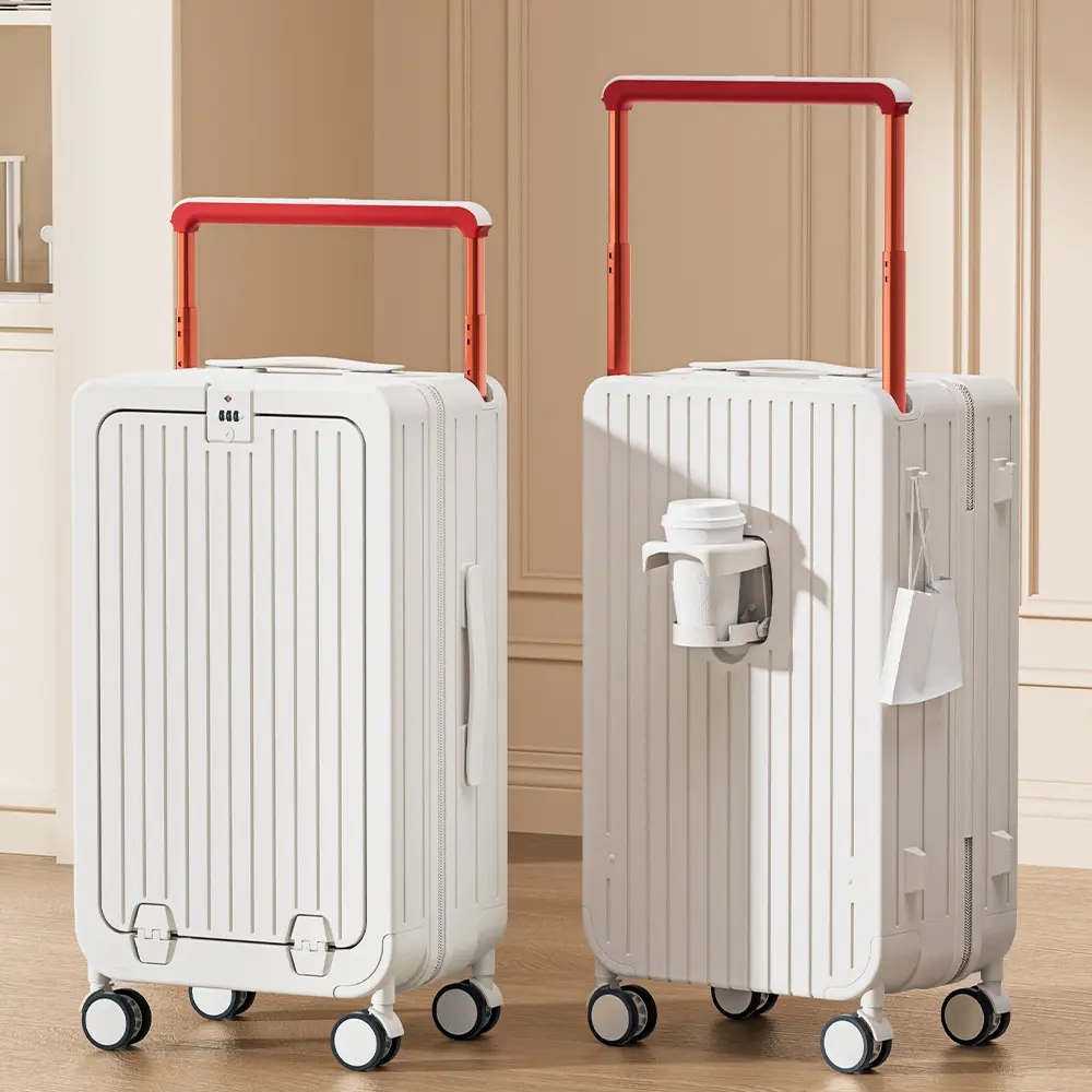 SAIKIT Hardshell Luggage with Spinner Wheels, 20/24 Inch PC Carry-On for International Travel, Front Laptop Compartment, USB Port & Secure Lock, Airport Fit Ideas, Spinner Wheels Luggage, Multifunctional Luggage Set