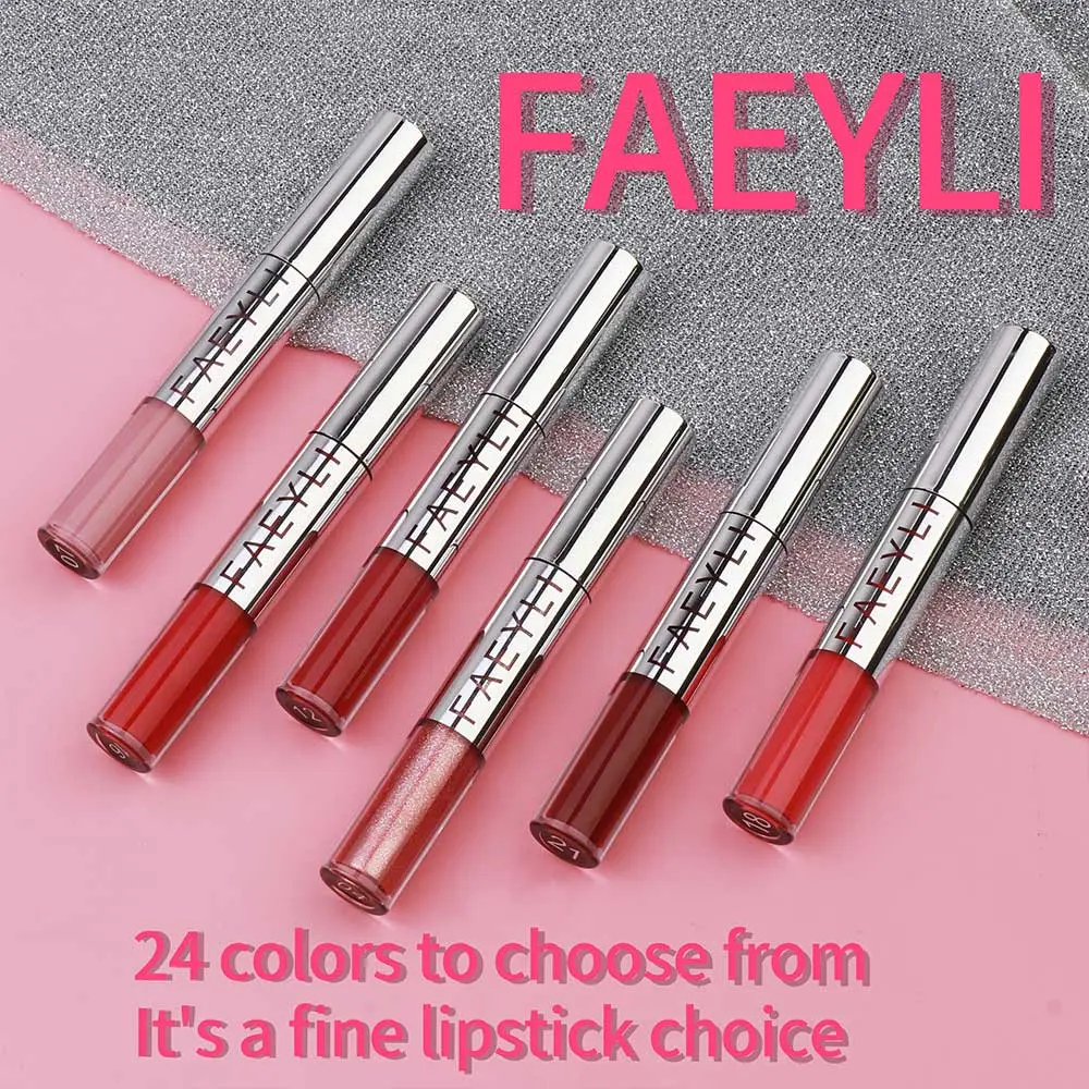 Matte Liquid Lip Gloss Waterproof Long Lasting Non Stick Cup Velvet Lip Tint Women Daily Lip Makeup Lipstick Cosmetic Glossy