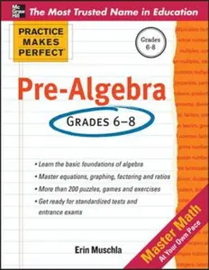USED-Practice Makes Perfect Pre-Algebra by Muschla, Erin (Paperback)