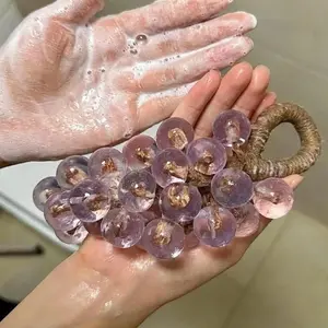 Grape Cluster Handmade Soap 180g, Natural Plant Essential Oils, Gentle Cleansing Moisturizing, Fun Shape, Bath Shower Hanging Decor Gift