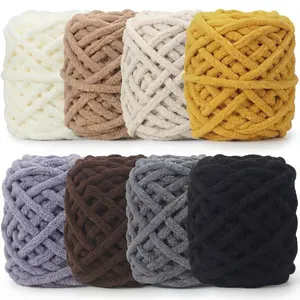 8 Pack Chunky Chenille Yarn for Crocheting