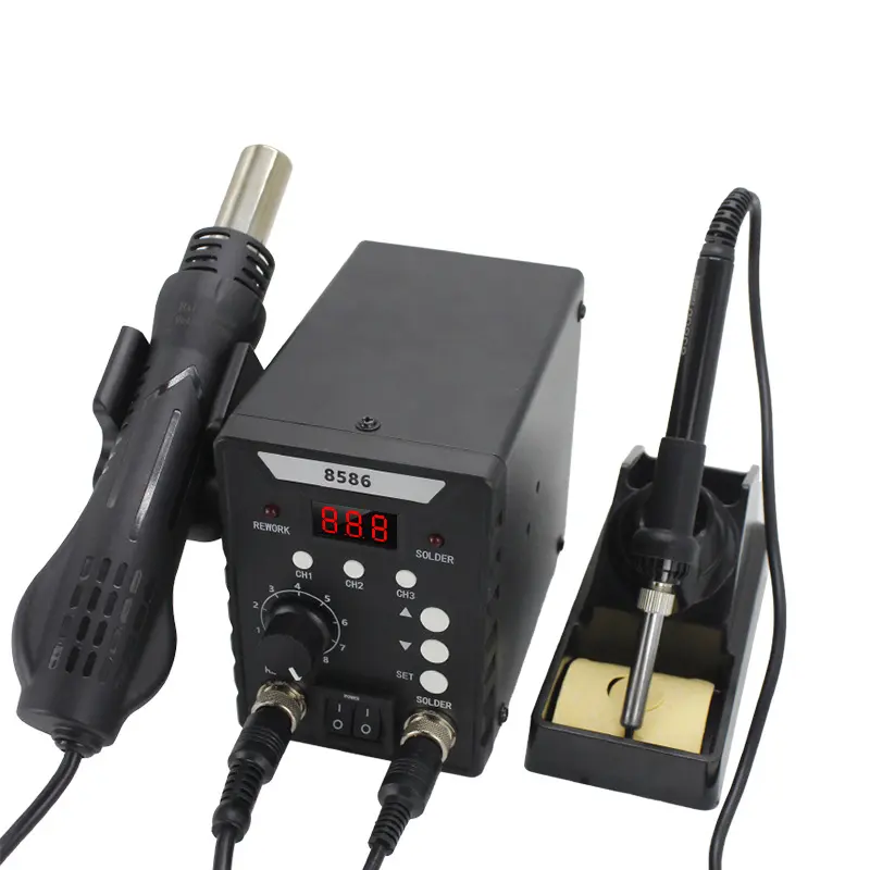 Hot Air Heat Gun 8586  Black 110V SMD SMT BGA Rework Desoldering Solder Station For Welding Repair With Soldering Tools Kit