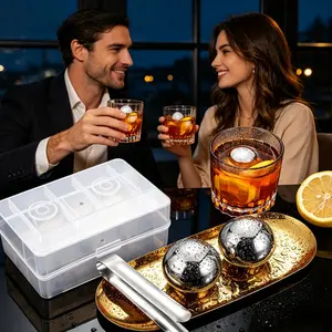 4 pack Stainless Steel Ice Ball Durable Food Grade Reusable Whiskey Chilling Stones No Dilution Long Lasting Cooling Perfect for Whiskey Bourbon Wine Beer Cocktails Coffee Soda Ideal for Home Bar Parties BBQs Outdoor Events Great Gift for Whiskey Lovers