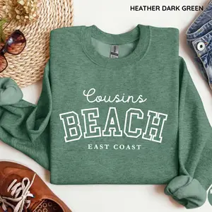 Cousins Beach Sweatshirt TSITP Shirt The Summer I Turned Pretty Tee Team Conrad Team Belly Team Jeremiah East Coast Beach Shirt, Gildan for Men and Women, Gift for Him or Her