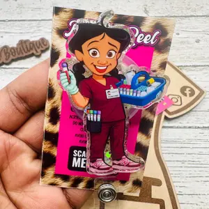 Funny Phlebotomy Sparkly Retractable Badge Reel Cute Phlebotomist ID Holder For Lab Tech Nursing Student Medical Professional Work Accessory
