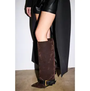 AZALEA WANG ANTONINA WEDGE FAUX SUEDE BOOT