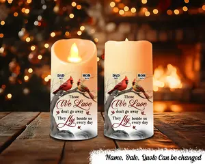 Those We Love Don't Go Away, They Fly Beside Us Every Day - Memorial Personalized Custom LED Candle - Sympathy Gift For Family Members