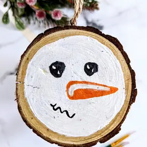 DISCOUNT - Cracked Hand-Painted Snowman Ornament!