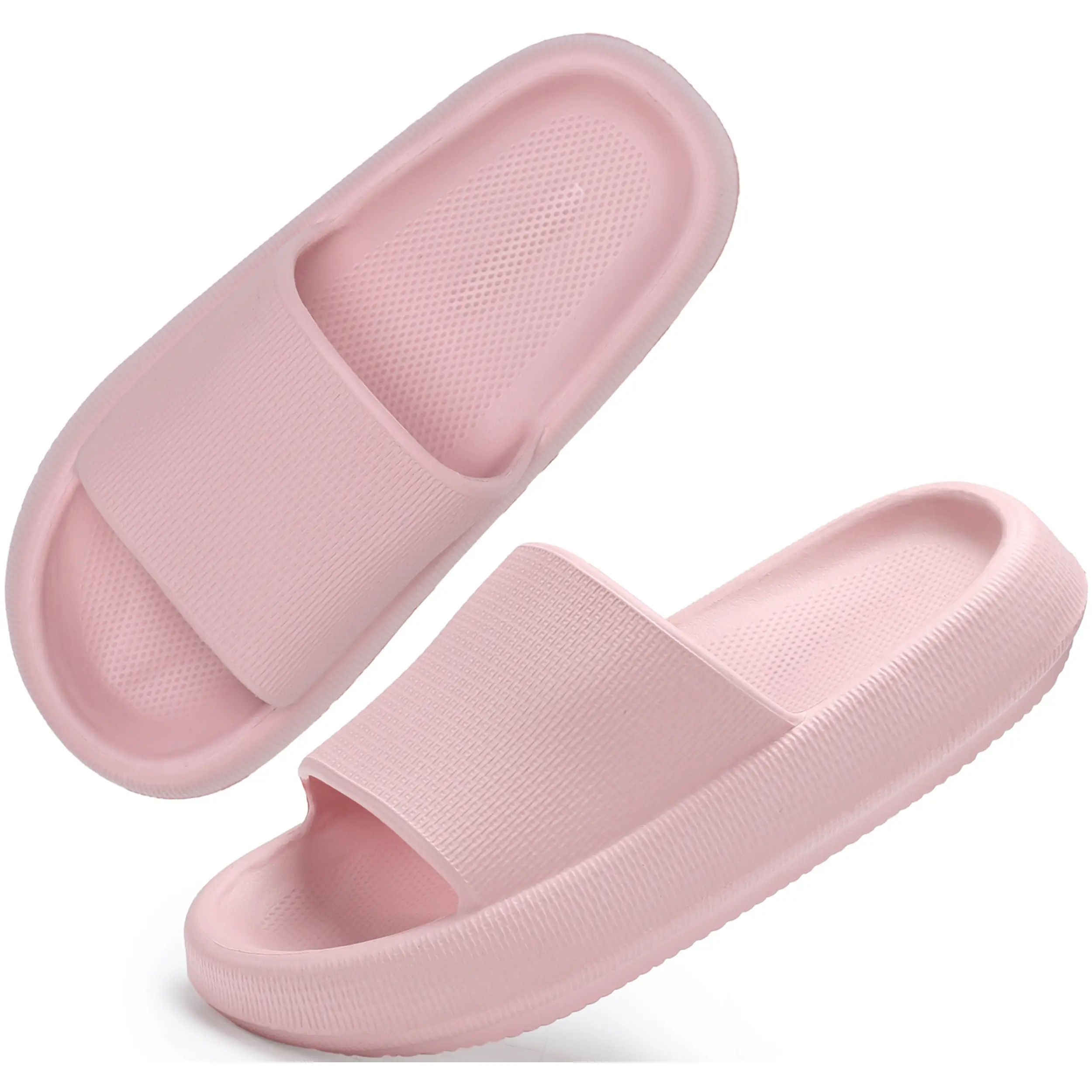 Women's Solid Color EVA Pillow Slippers - Soft Sole, Anti-Slip, Odor-Free Footwear, Comfy Unisex Home Cloud Slides, Cloud Sense Fashion Slippers, Cute Design, Slipper, Flat