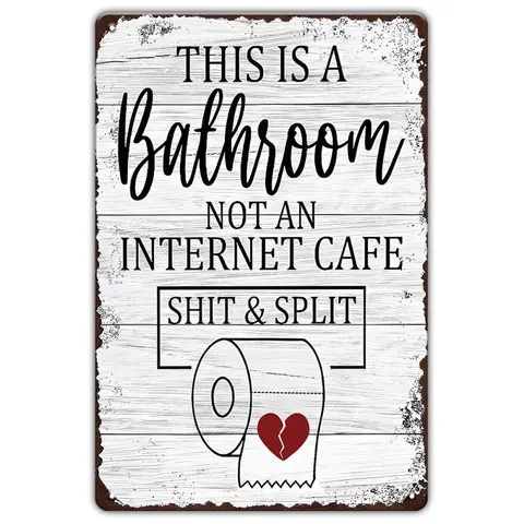 Colorful Rectangular Aluminum Decorative Tin Wall Art Plaque - Home Supplies Plaque, Novelty Decor, Sturdy Lasting Metal, Humorous Ironic Quote, 30.48x20.32cm, Bathroom Decor, Unique Birthday Gift for Colleagues