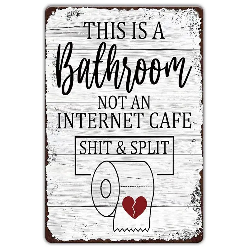 Colorful Rectangular Aluminum Decorative Tin Wall Art Plaque - Home Supplies Plaque, Novelty Decor, Sturdy Lasting Metal, Humorous Ironic Quote, 30.48x20.32cm, Bathroom Decor, Unique Birthday Gift for Colleagues