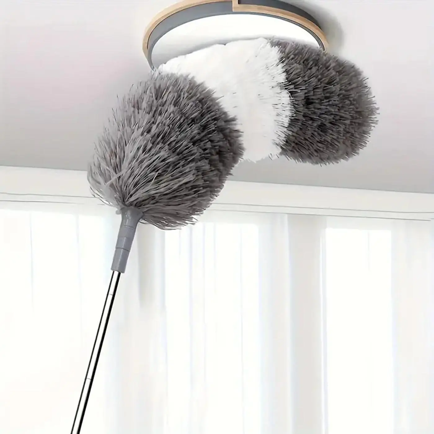 100 Inch Extendable Microfiber Duster with Plastic Handle, Ideal for Living Room Bedroom Bathroom Kitchen Cleaning, Non-Electric Reusable Duster for Ceiling Fans Furniture Cars, Duster Brush, Dusters For Cleaning