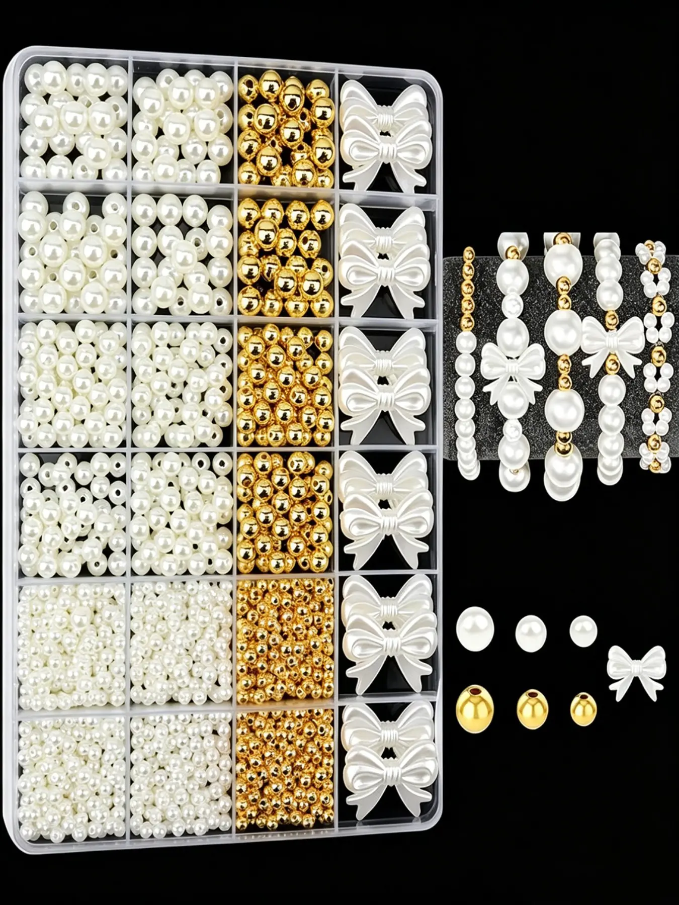 Pearl Acrylic Butterfly Beaded Bracelet Making Kit, 1662 Pieces, Spacer Beads, DIY Jewelry Craft, Women's Handmade Crafts
