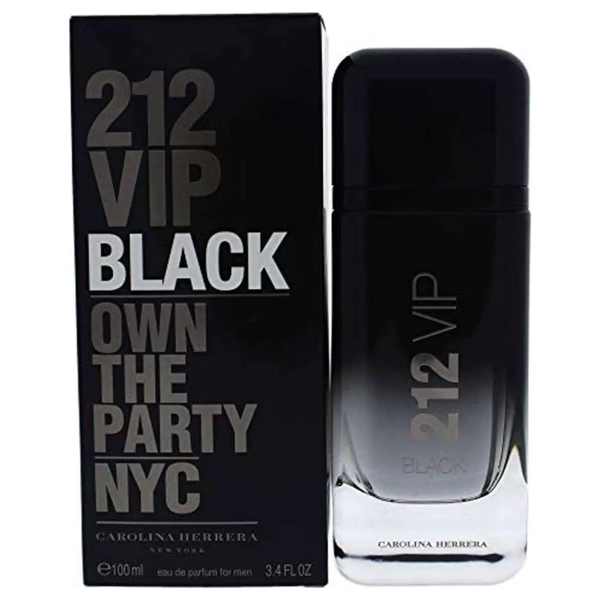 Carolina Herrera 212 VIP Black Men's Cologne Fragrance Perfume - Vodka Blend EDP, Bold Elegant Amber Woody Aromatic Masculine Scent, 3.4 fl oz, New in Box, Bold Elegant Fragrance, Bold Confident Scent, Leather Fragrance