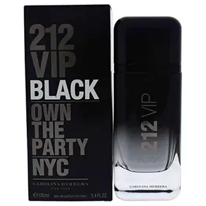 Carolina Herrera 212 VIP Black Men's Cologne Fragrance Perfume - Vodka Blend EDP, Bold Elegant Amber Woody Aromatic Masculine Scent, 3.4 fl oz, New in Box, Bold Elegant Fragrance