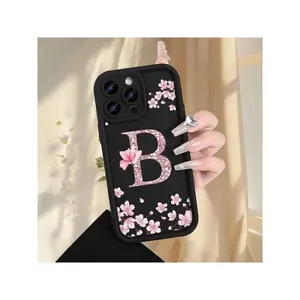 Simple Letter B Flower Pattern, New Black Angel Eye Ladder Mobile Phone Case,  Simple And Fashionable  Mobile Phone Case Suitable For IPhone17/IPhone17 Air/IPhone17 Pro/IPhone17 Pro Max/16 Pro Max/15 Pro Max/14 Pro Max/13 Pro Max/12 Pro Max/11 Pro Max
