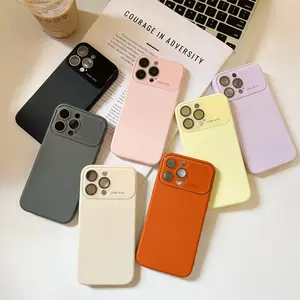 Large Window Liquid Silicone Case for iPhone 17 Pro Max/17/17 Air/17 Pro - Solid Color Minimalist Trendy Unisex Cover for 12/12 Pro/12 Pro Max/13/13 Pro/13 Pro Max/14/14 Pro/14 Pro Max/15/15 Pro/15 Pro Max/16/16 Pro/16 Pro Max
