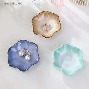 Cute Kiln-Fired Ceramic Jewelry Tray, Desktop Storage Dish Organiser for Various Jewellery and Small Items, Perfect Valentine's Day Gift, Home Decor Organiser