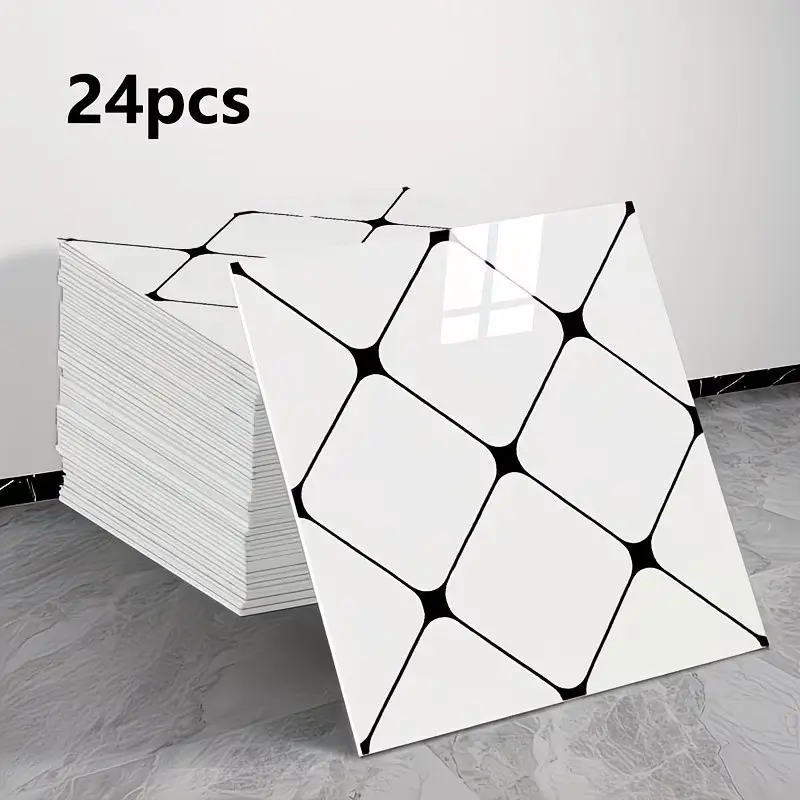 24pcs Marble Pattern Peel-And-Stick Wall Panels, PVC Anti-Collision Wall Pads, Self-Adhesive Waterproof Vinyl Wallpaper, Decorative Wallpaper, Kitchen Bathroom Decor, Geometric Peel And Stick Wallpaper
