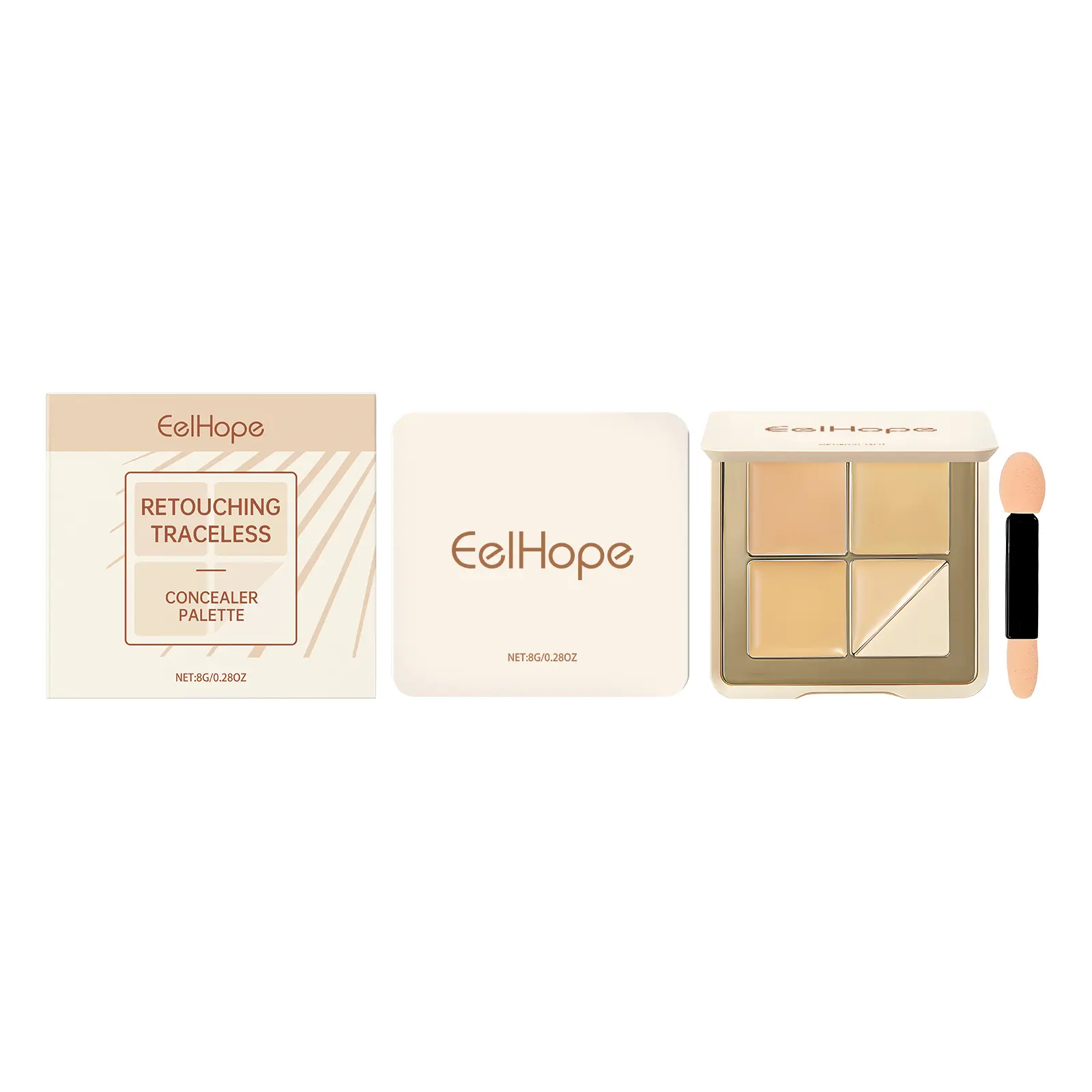 Eelhope Grooming Concealer Plate, Silky Delicate Natural Light Cover Soft Skin-friendly Hydrating Concealer Plate