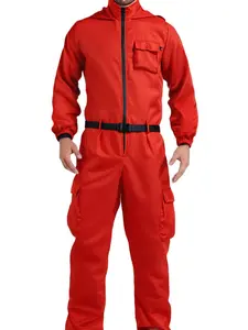 Adult Calamari Game Costume Guard Cosplay Jumpsuit Outfit Teenagers Tracksuit Hooded Overall Belt Gloves Set Halloween