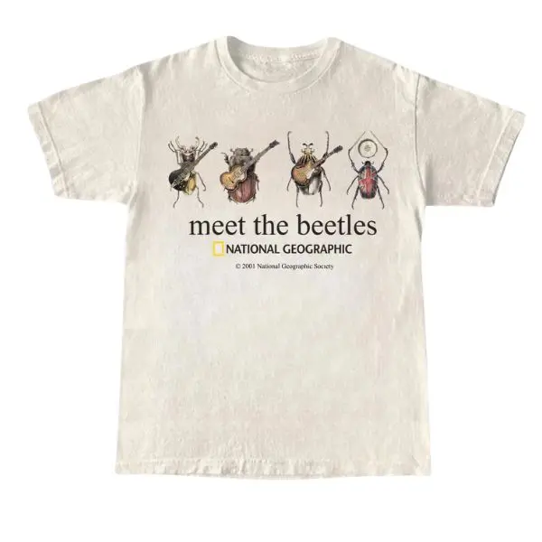 Vintage National Geographic Meet The BEETLES Graphic T-Shirt, Funny Animal T-Shirt, Unisex Streetwear Tee, cotton crewneck shirt, Y2k, Trending, Viral, Cool Gift For Him & Her