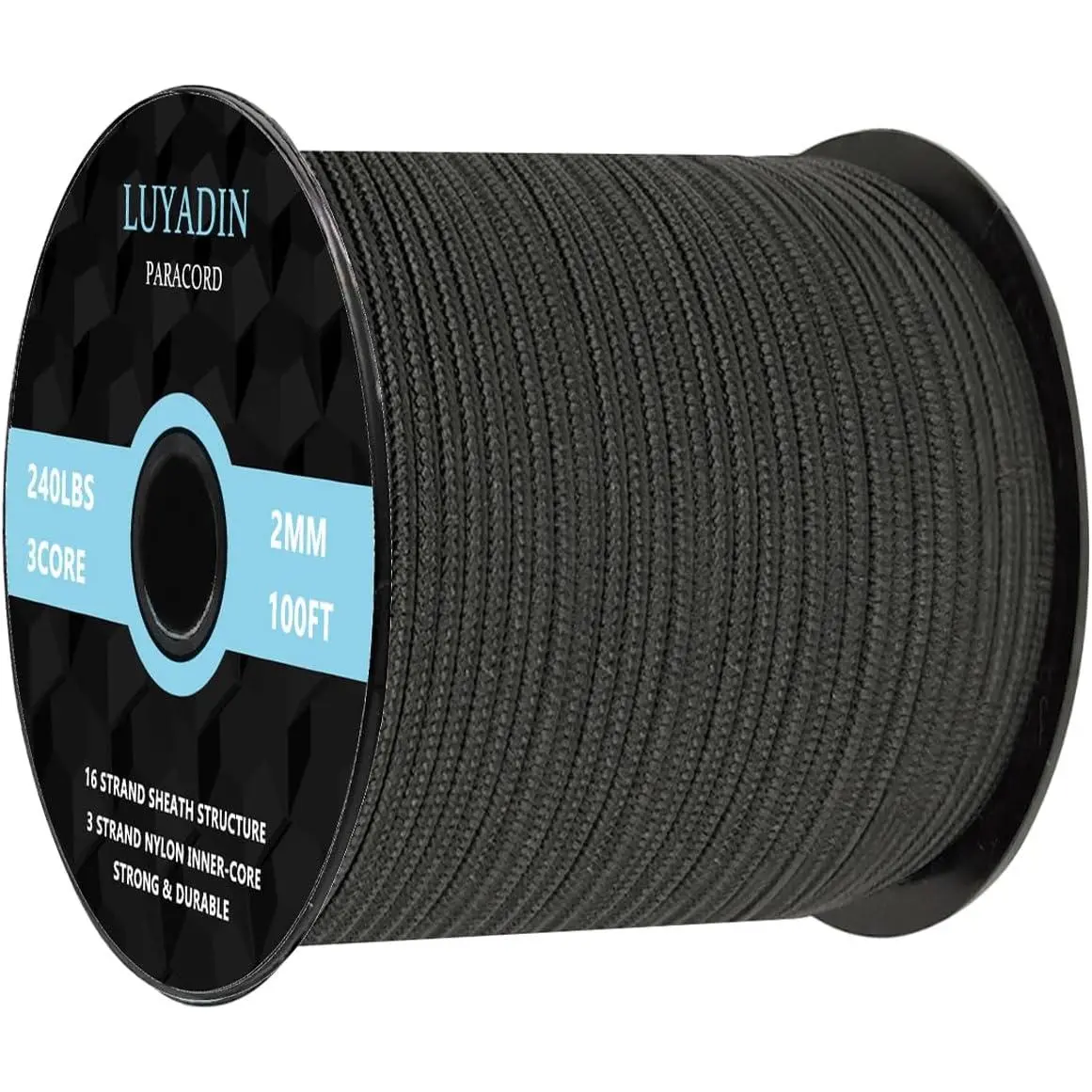 2mm Micro Paracord Utility Cord, 240lb Strong & Lightweight 3-Strand Nylon Rope for Camping, Hiking, and DIY Projects - 100ft & 200ft Spools, Tool Box, Trunk, Durable Ropes, Cords & Webbing, Multi-Use, Nylon Core, Spooled Pack, Utility Rope, Length