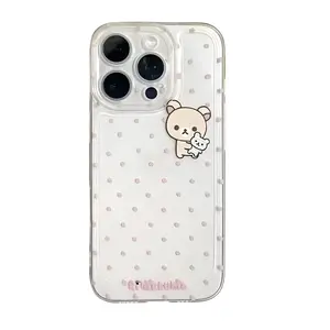 Lovely Rilakkuma Clear Phone Case For iPhone 17 Promax 16 15 14 13 12 11 Plus Pro Max 17Air and Samsung S26 S25 S24 S23 S22 S21 FE Plus Ultra - Anti Drop Full Perfect Aesthetic Printed Soft TPU Case japanese style