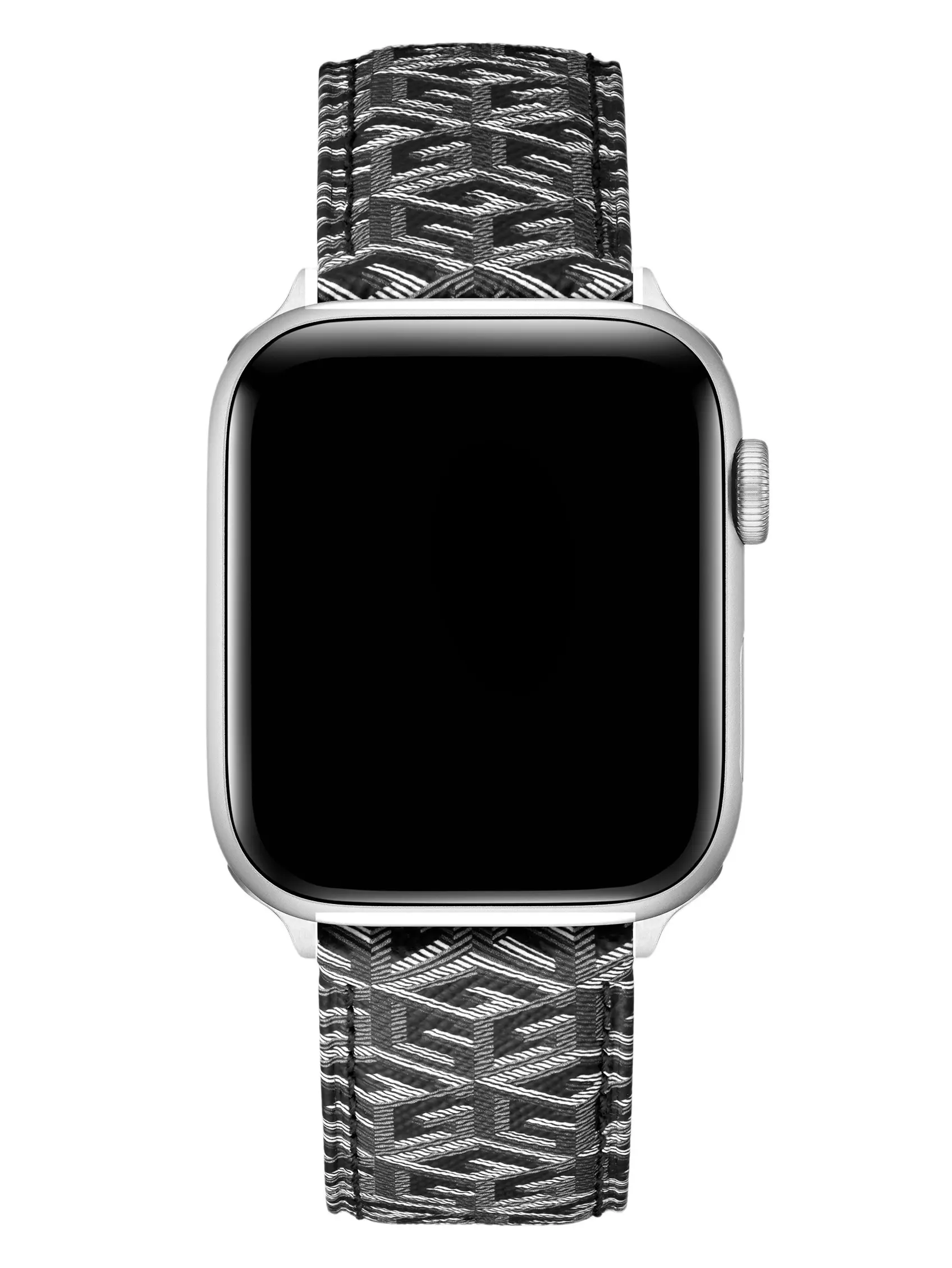 GUESS Male G-Cube Gray Leather 42-44 mm Band for Apple Watch