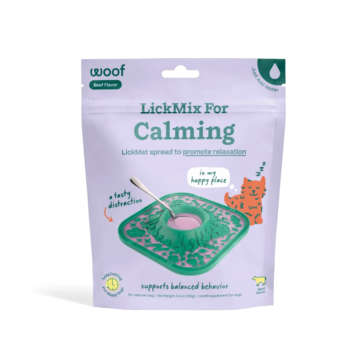 WOOF Calming  LickMix Dog Treat Spread, Delicious Flavored Treat Made With Wholesome Ingredients to Promote Relaxation