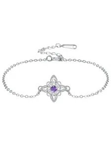 Crystal Celtic Charm Bracelet, Dainty Crystal Bracelet, Trendy Knot Design Jewelry, High-End Gemstone Accessory, Perfect Gift for Anniversary & Birthday