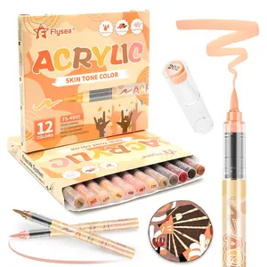 12/24/36/48 Color Liquid Skin Tone Markers, Soft Tip Drawing Pens, Anime Art Markers, Acrylic Paint Markers, Acrylic Art Kit, Perfect for Painting!