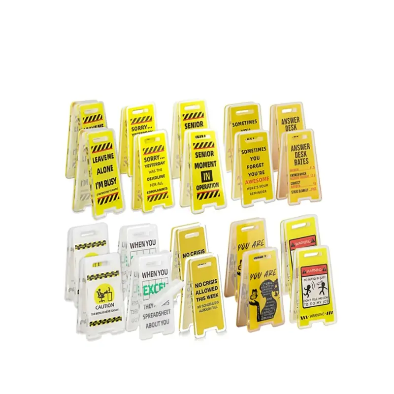 Funny Acrylic Desktop Warning Sign 10Pcs Desk Messages Clip Humor Gag Gift for Boss Employees Coworkers Office Classroom Home Waterproof Meme Sticker Adhesive Stickers Outdoor Fun