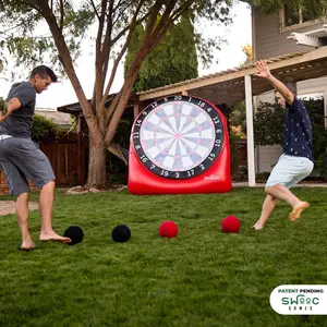 Games - Inflatable Giant Kick Darts (15+ Ways to Play) - Jumbo Soccer Dartboard w\/Air Pump - Big Carnival Games - Giant Outdoor Games - Oversized Dart Board Yard & Lawn Game for Kids & Adults
