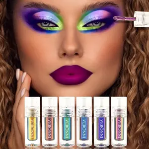 Set of 6 chameleon eyeshadow liquids—super cool colors perfect for music festivals and party looks. A must-have for party makeup. High-quality chameleon effect that shows different colors from every angle, making your makeup stand out.