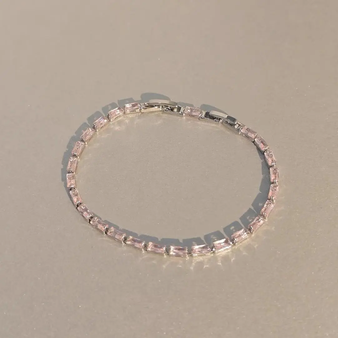 Foggy Sea Clear Blue Beaded Bracelet, Gold Adjustable Chain Dainty Jewelry