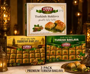 Turko Baba Premium Turkish Baklava Variety Pack (3 Boxes) | Authentic Pistachio Baklava Gift Set