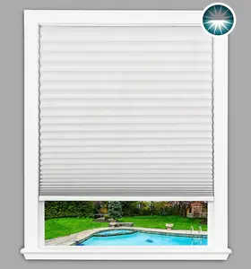 Easy Lift Fabric Pleated Light Blocking Shade - White