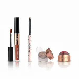 PHOFAY 4-in-1 Makeup Kit, Full Face Cosmetic Set with Waterproof Eyeliner, Cream Blush, Matte Eyeshadow & Non-Sticky Lip Gloss, Beginner Friendly All-in-One Beauty Set