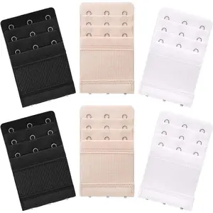 6 Pieces Women's Soft Comfortable Elastic Bra Extenders Bra Extension Strap 3 Hook 3 Row Lady's Bra Extender Bra Band