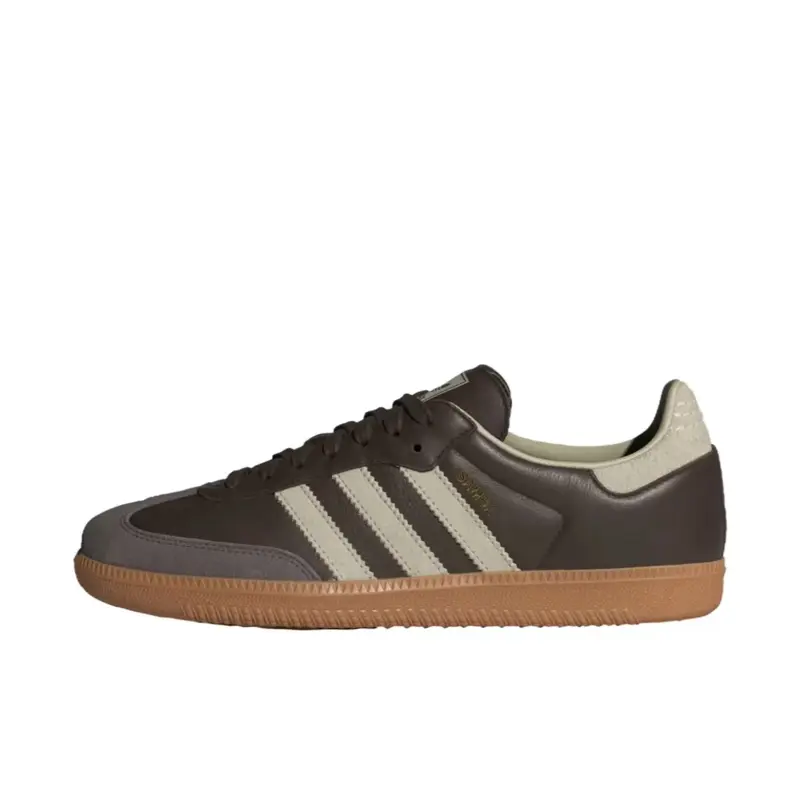 Adidas Samba OG Vintage Sneaker - Men’s Unisex Brown Putty Grey Athletic Trainer, Round Toe Casual Wear Walking Shoes, Sports Shoes, Closed, Rubber, Striped, Leather/Suede, Gum Sole