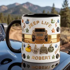 Off-Road Coffee Accent Mug, Personalized Off-Road Lover Name Mug, 4x4 Adventure Coffee Cup – Custom Name Accent Mug, Off Road Theme Ceramic Mug for Jeep & Truck Fans, Outdoor Adventure Gift, Rugged Offroad Aesthetic Coffee Mug